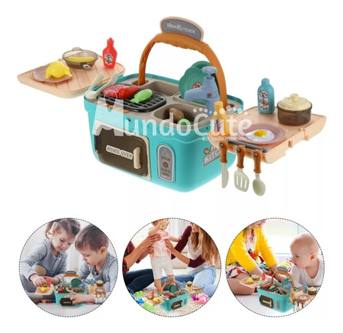 Imagen 10 de 10 de Juego De Cocina Portátil Picnic Juguete Roles Mundocute