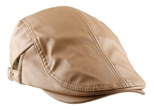 Gorra Boina De Cuero Plana Para Hombre