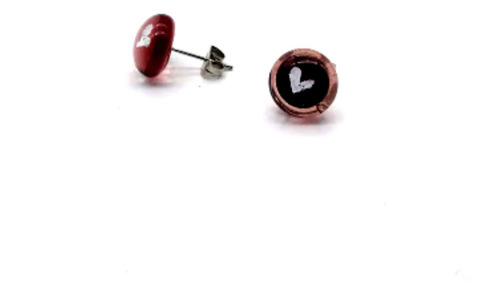 Arete Broquel Corazón Morado