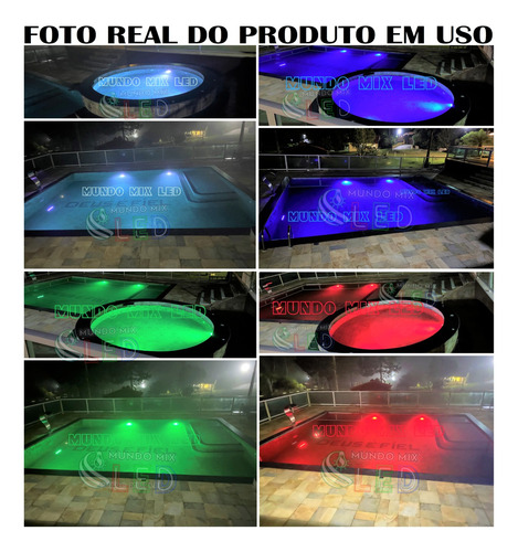 Kit 02 Luminaria Led Rgb 18w + Cabo 3mts Fonte Controladora