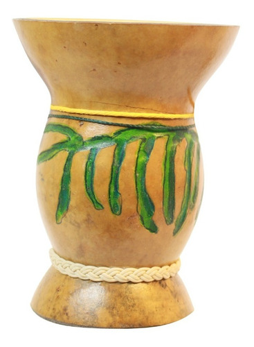 Mate Porongo Chico Pintado Y Tallado A Mano -güirá Ogá Mates