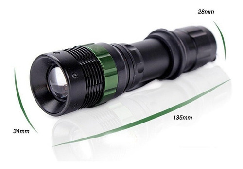 Imagen 2 de 10 de Linterna Recargable Tactica Militar Led T6 Potente Zoom Usb