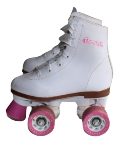 Patines Artisticos Cuero Blanco Niña Chicago Talle J12 Usa