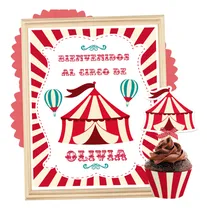 Comprar Kit Imprimible Circo Vintage Decoración Candy Bar Golosinas