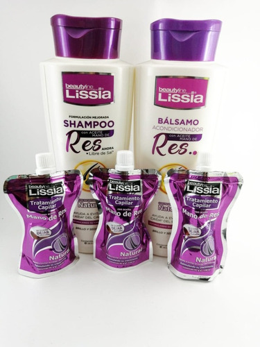 Kit Shampoo+balsamo+tratamiento Capilar Sachet X3 Res Lissia