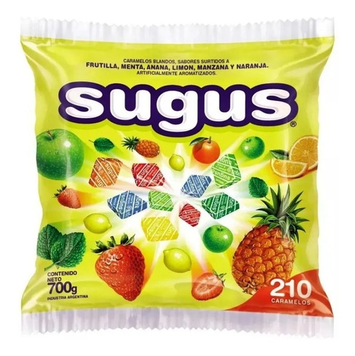 Bolsa Decaramelos Sugus 700grs Sobre Ruedas Juguetes 