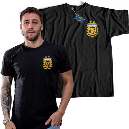 Remera Afa Selección Argentina Fútbol - Escudo  100% Algodon