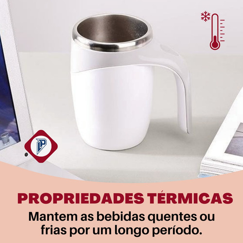 Imagem 4 de 10 de Caneca Magnética Cup Mixer Térmica Copo Automático Portátil