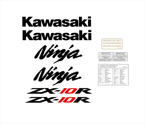 Kit Adesivos Kawasaki Ninja Zx-10r 2008 Laranja Zx108la