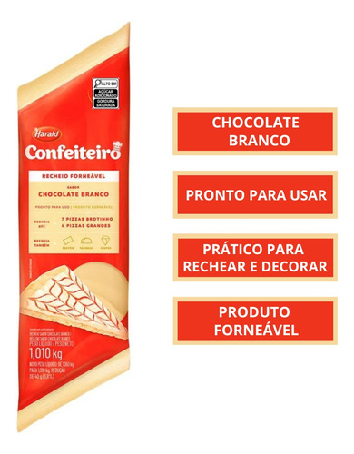 Recheio Forneável Para Pizza Harald Chocolate Branco 1 Kg