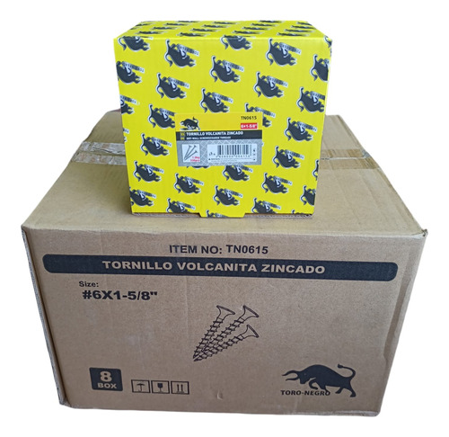 Tornillo Vulcanita Zincado 6x1 5/8 Caja De 8kg