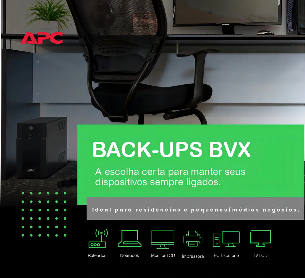 Nobreak 1200va Back ups Entrada Bivolt Automatico Saída Bvx1200bi br Apc Cor Preto 3