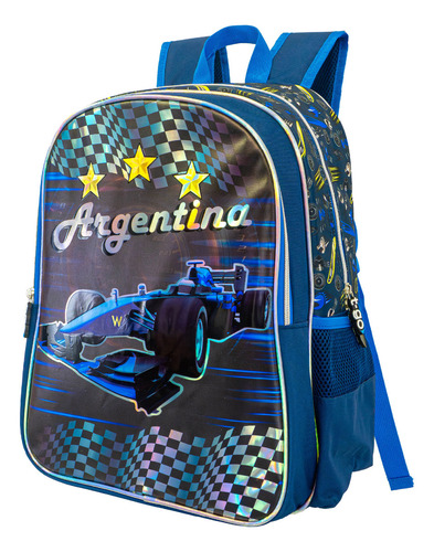 Mochila T-go Escolar 16 Pulgadas Para Nene Niños Infantil Color Azul Diseño de la tela 3 ESTRELLAS F1