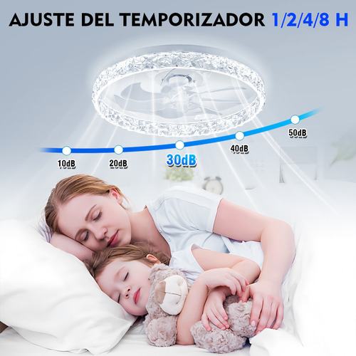 Ventilador Techo 52cm Inteligente Con Luces Y Control Remoto