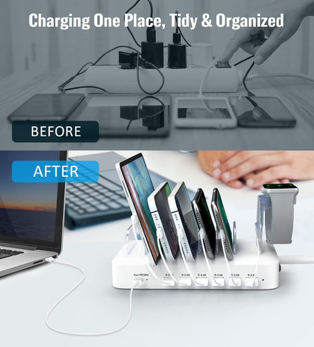 Estación De Carga Para Múltiples Dispositivos Apple, 70w 7 P