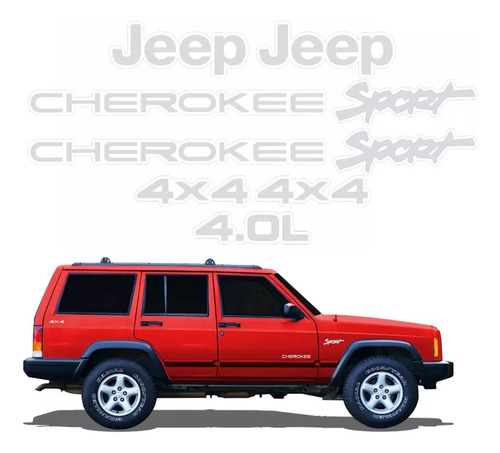 Kit Adesivo Emblema 3d Relevo Resinado Jeep Grand Cherokee Sport Cor CROMADO