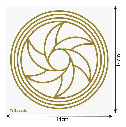 Placa decorativa Master Chi de gráfico feng shui ps poliestireno com desenho Triturador 14cm de largura x 14cm de altura