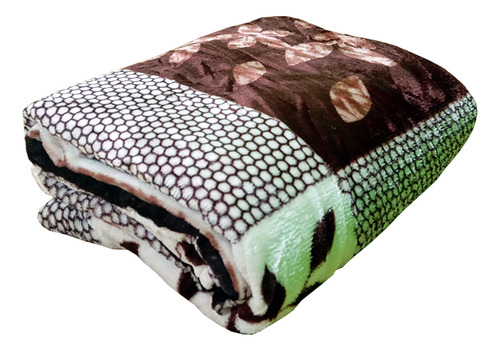 Manta Flannel Plush Estampados Suaves Calentitas 2 Plazas Patch Chocolate Liso