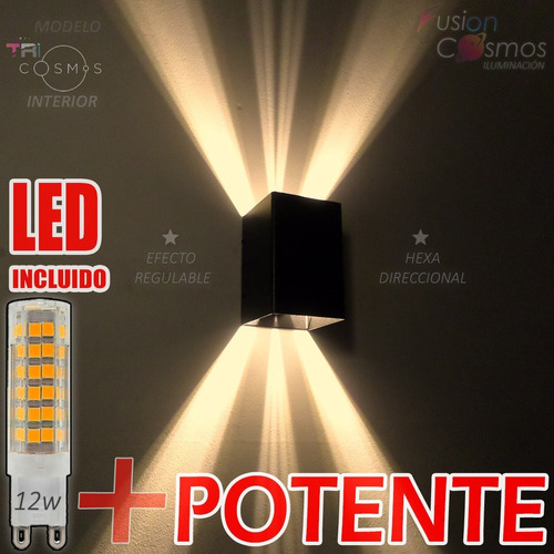 Difusor Pared Interior 9 Efectos Rayos Regulables C/ Led 12w