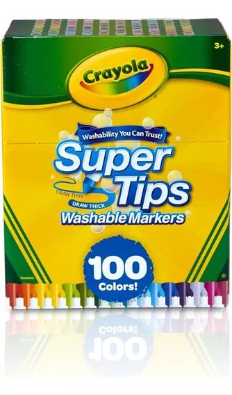 Crayola Super Tips X 100 + 12 Lapices Crayola De Regalo!!