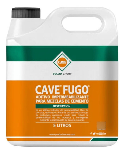 Cave Fugo - Aditivo Impermeabilizante De Masa, Bidón 5lt