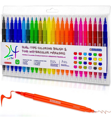 Marcadores De Pintura De Acuarela De 24 Colores, Juego De Ma