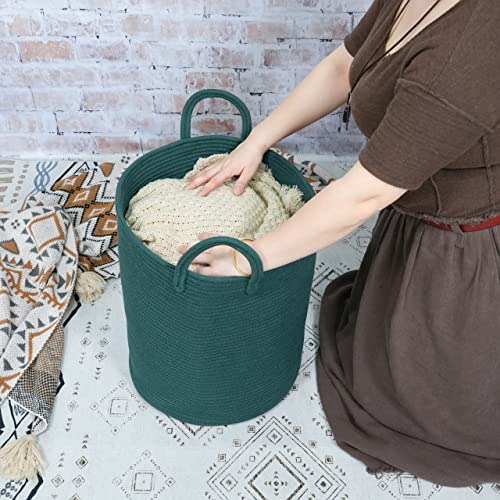 Cesta De Algodón Tejida Para Ropa Sucia Y Almacenamiento