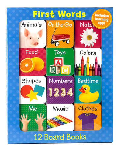 First Words (12 Board Book Set), De Little Grasshopper Books. Editorial Pubn Intl, Tapa Dura En Inglés