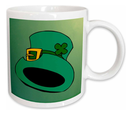 3drose Taza Con Sombrero De Copa Verde Irlandés, 11 Onzas