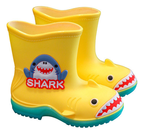 Bota Infantil Lluvia Niño Niña Dibujo Animado Tiburon Shark