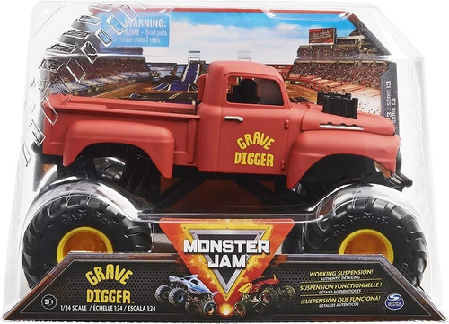 Monster Jam True Metal Serie 13 Escala 1:24 Grave Digger Red