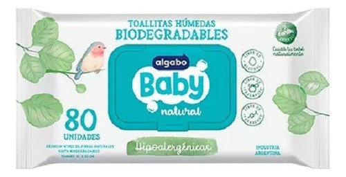 Toallitas Húmedas Baby Algabo 12 Paquetes De 80u Cada Uno