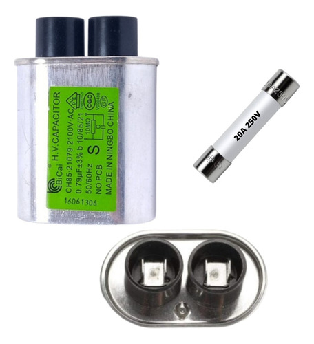 Capacitor Microondas 0.79 Uf 2100v Con Fusible 20a 250v
