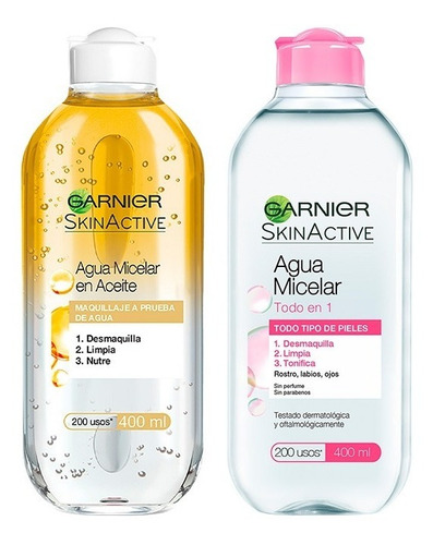 Kit Doble Limpieza Agua Micelar Garnier Facial 