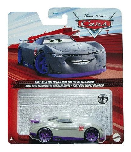 Cars Auto De Metal - Kurt Con Los Dientes Sucios - Mattel Color Gris