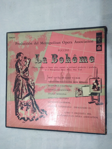 2 Vinilos Vintage Con Estuche Vintage La Boheme Puccini