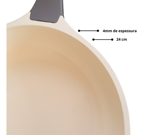 Frigideira Cook&chef Cinza Antiaderente 24cm Mimo Style 4 Mm