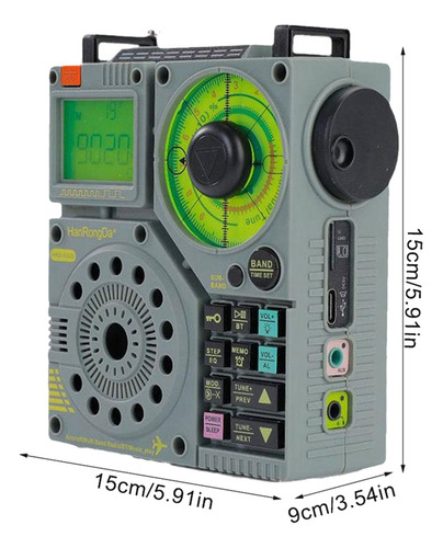 Radio Multibanda Portátil Hanrongda Mf Mw Sw Vhf Wb Aviation