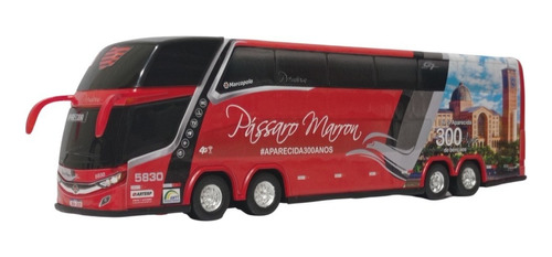 Ônibus Miniatura Pássaro Marrom Aparecida 300 Anos - 30cm