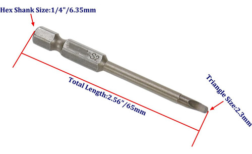 Broca Triangular De Destornillador 1/4 Pulgada 10 Unidades
