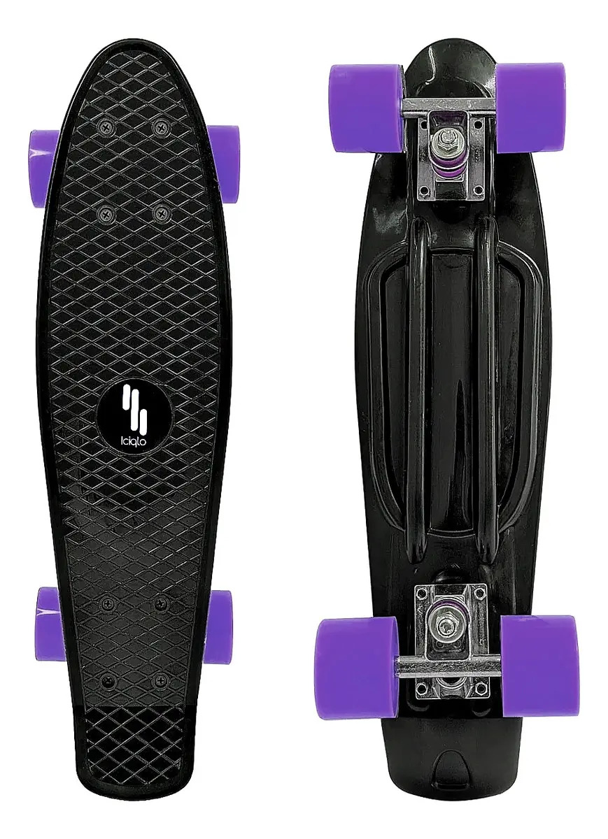 Patineta Tipo Penny Board Mini Skate Skateboard 55cm Iciqlo Morada Negro