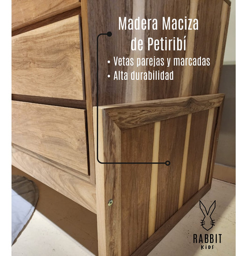 Cuna Funcional Oliver Petiribi Macizo Baranda Móvil 80x140