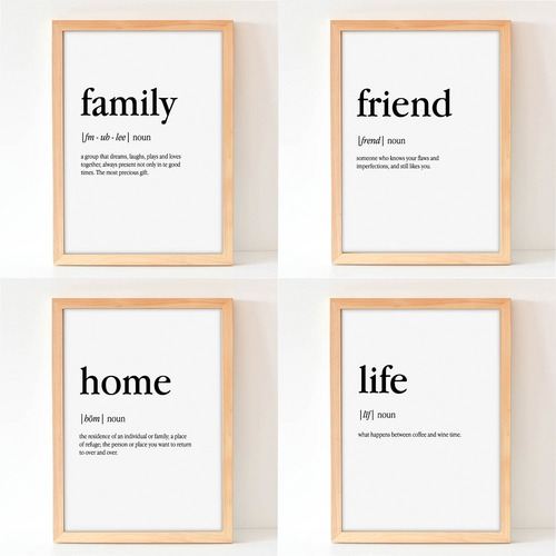Imagen 6 de 9 de Cuadro Decorativo Frases En Ingles
