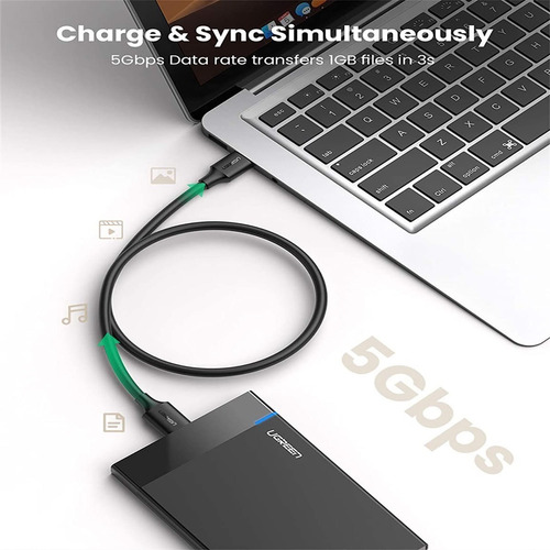 Imagen 4 de 6 de Cable Usb A Micro Usb 3.0 Ugreen Para Disco Duro Externo .5m