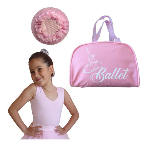 Bolsa Para Bailarina Infantil Com Acessório De Ballet, K2 Cor Rosa Cor da correia de ombro Não se aplica Desenho do tecido Ballet