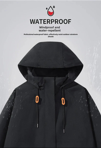Chaqueta Impermeable Con Capucha Para Mujer Al Aire Libre
