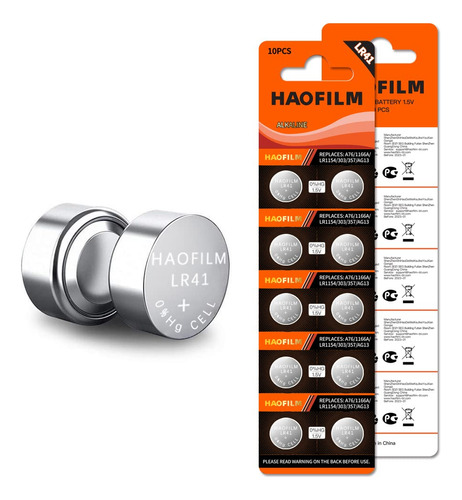 Haofilm Lr41 Ag3 392 384 192 - Bateria Alcalina Avanzada, 1.