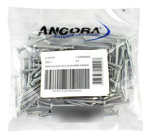 Prego Aço Com Cabeça 17 X 27 Âncora - Kit Com 100 Peças
