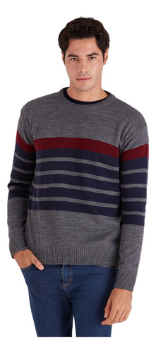 Sweater Macowens Rayado Regular Gris Hombre 60114034