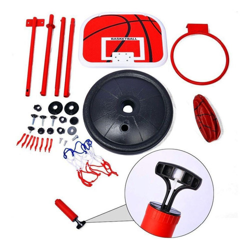 Imagem 2 de 8 de Cesta De Basquete Infantil Bola Bomba Rede Até 2,02m Dm Toys